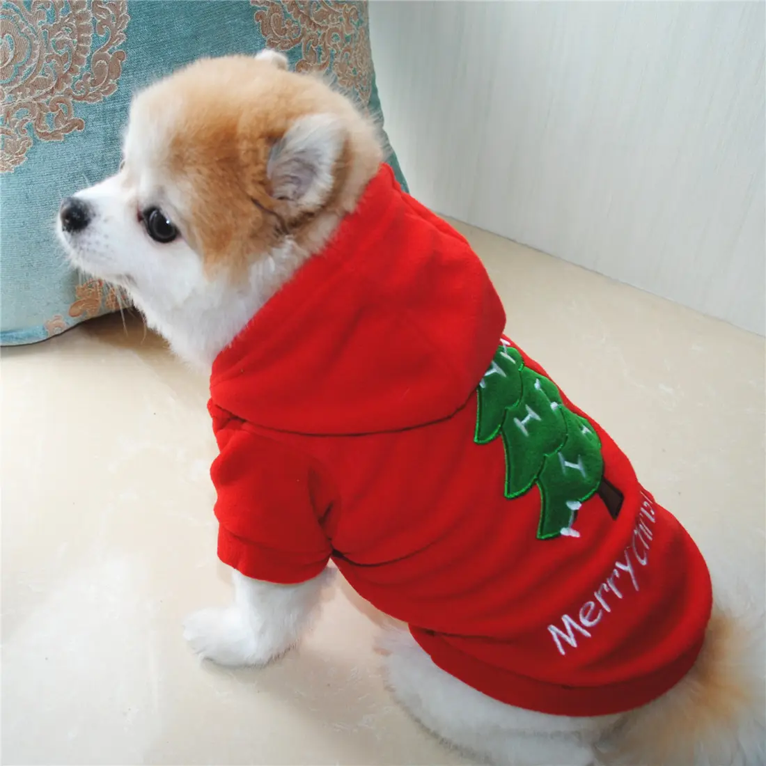 Pet Puppy Christmas Style Thick Hooded Fluffy