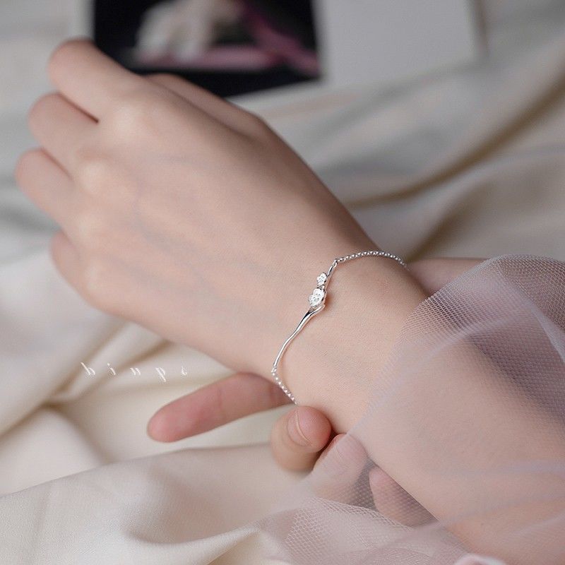 Sterling Silver Female Simple Student Forest Bracelet