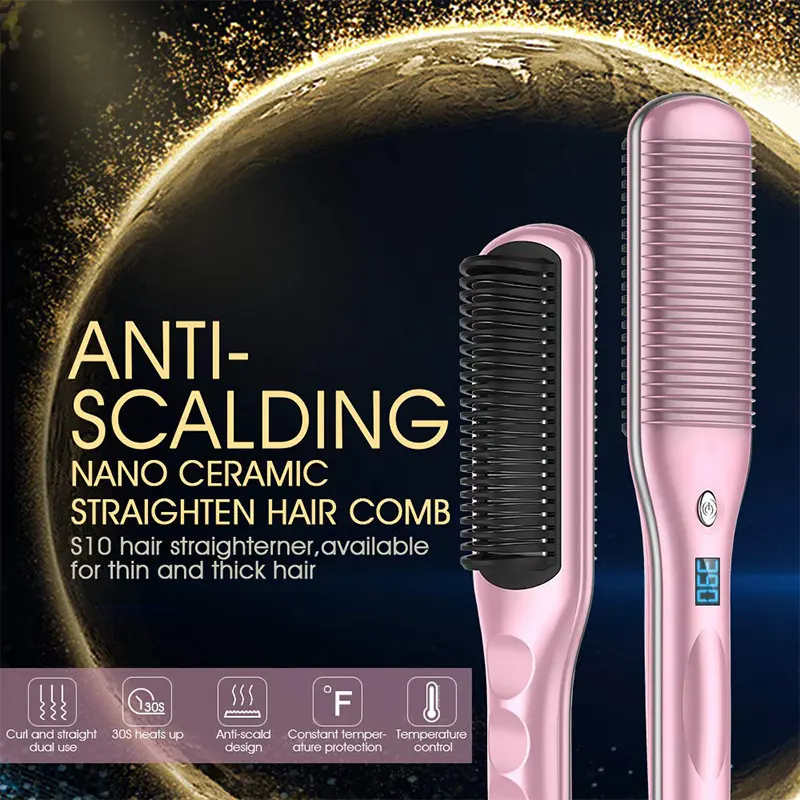 Hair Curler and Straightener Dual-use Straight Comb Electric