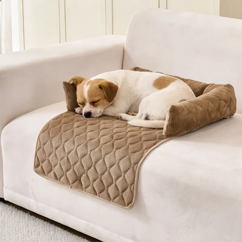 Sofa-style Calming Dog Bed, Durable Suede Pet
