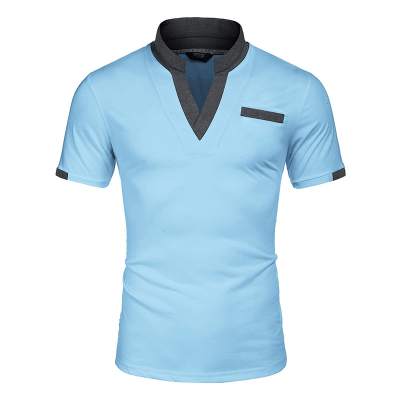 Title 5, Moda Masculina Casual Color Blocking Tops de Ma...