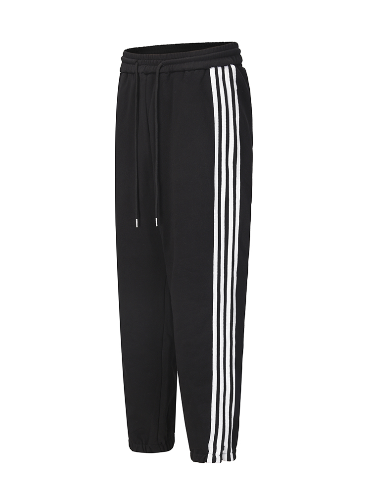 Title 2, Striped Strapped Sports Pants Unisex Student Ca...