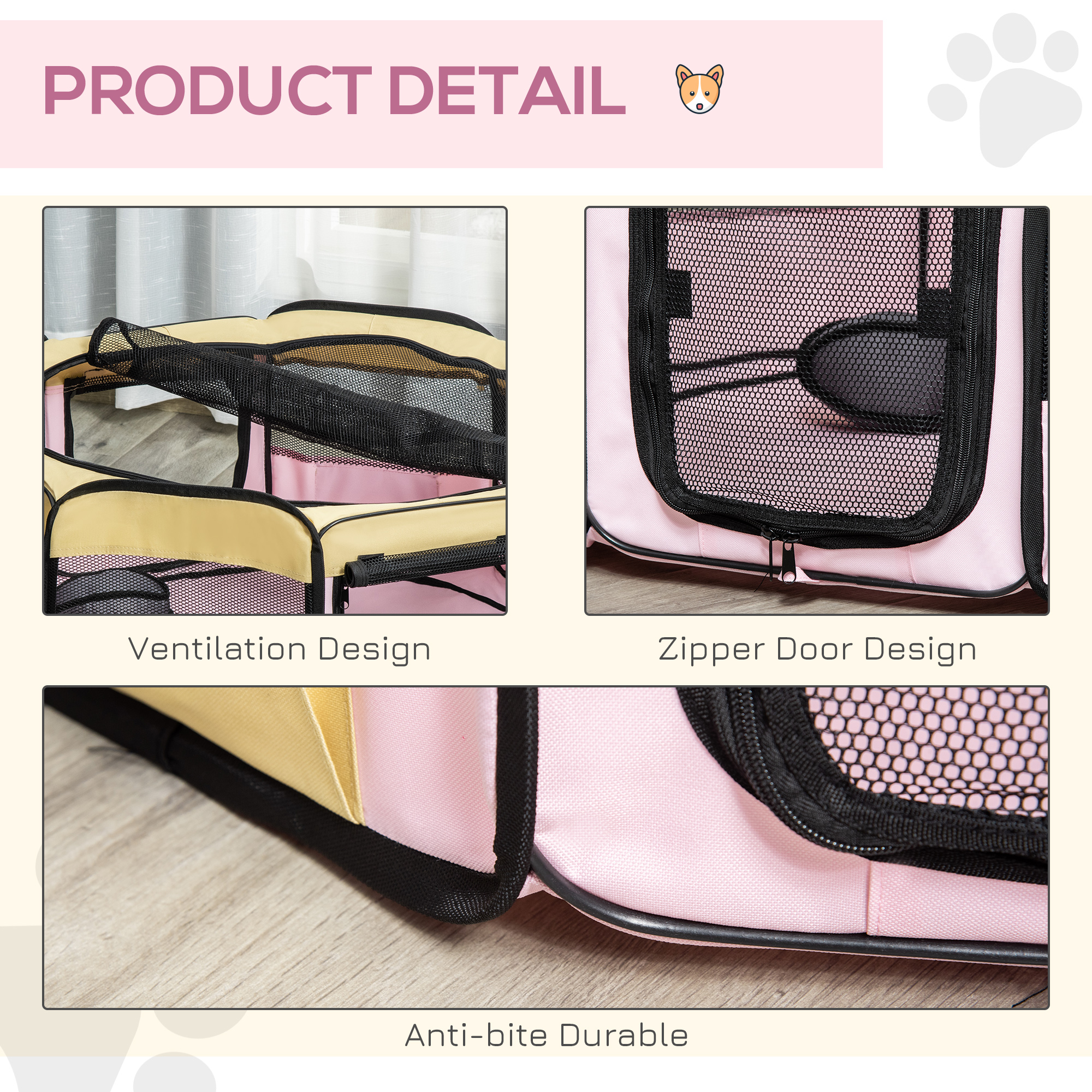 Fabric Pet Whelping Box Dog Cat Puppy Playpen Rabbit Guinea Pig Play Pen In P — image 3