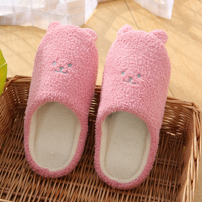 Winter Warm Couple Cotton Slippers Red - Shop at LoveMi