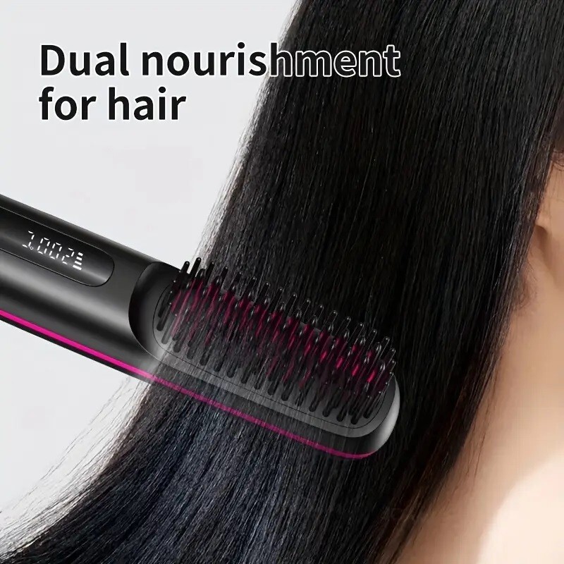 Portable Hair Straightener Brush Antiscald Hair Cordless Hair Straightener Brush 7