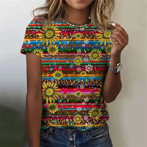 Summer New Women's 3D Digital Print Tshirt Creative Animal