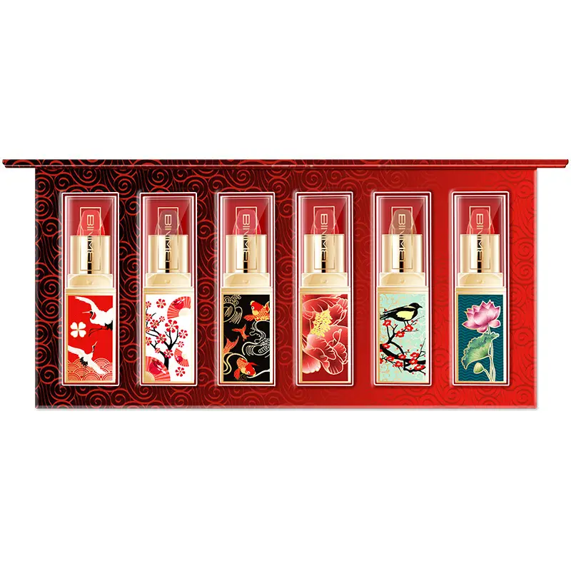 Chinese Style Lipstick Gift Set Box Lasting Moisturizing Nourishing