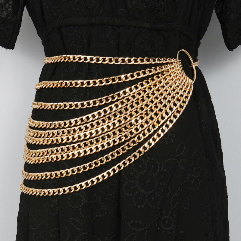 Multi-level Chain Ladies Decorative Chain Metal Gold Waist Chain Belt