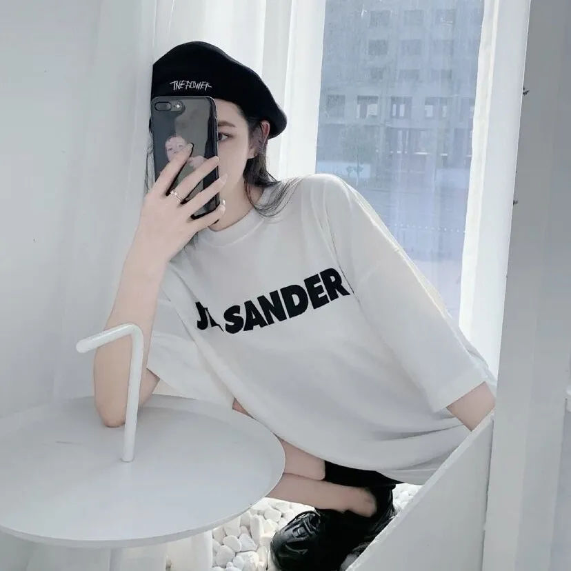 Rowling Letter Printing Cozy Tees Women Summer Short Sleeve - White
