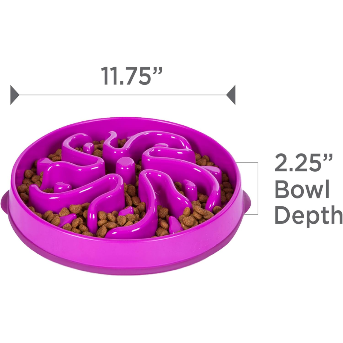 Hound Feeder Slo Bowl  Large 4 Cup Capacity, Slow Feeding, Medium To Large Dogs, Non Slip, Purple, Flower Pattern — foto 5