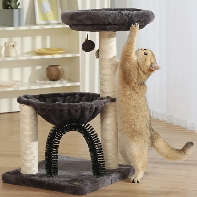 27.8inch Tall Cat Tree Tower For Indoor Cats Multi Level Cat Furniture With Sisal Scratching Posts, Plush Perches & Hanging Toys Large Durable Cat ... - Shop at LoveMi