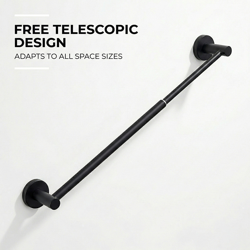 Stainless Steel Retractable Towel Rack, Wall Mounted Adjustable Towel Bar For Bathroom, Space Saving Hand Towel Holder