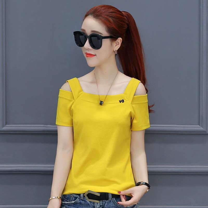 Title 5, One Line Collar Loose And Thin Off-shoulder Com...