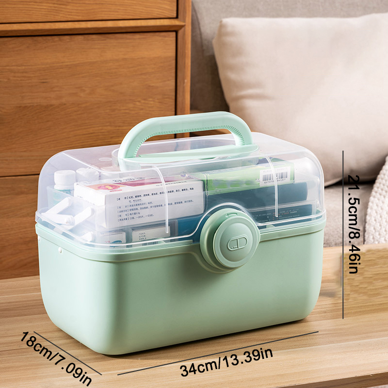 Medicine Organizer Box Large Capacity Portable First Aid Kit Storage.