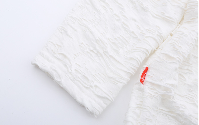 Long Sleeve T-shirt For Lovers With Loose  Ripped Bottom