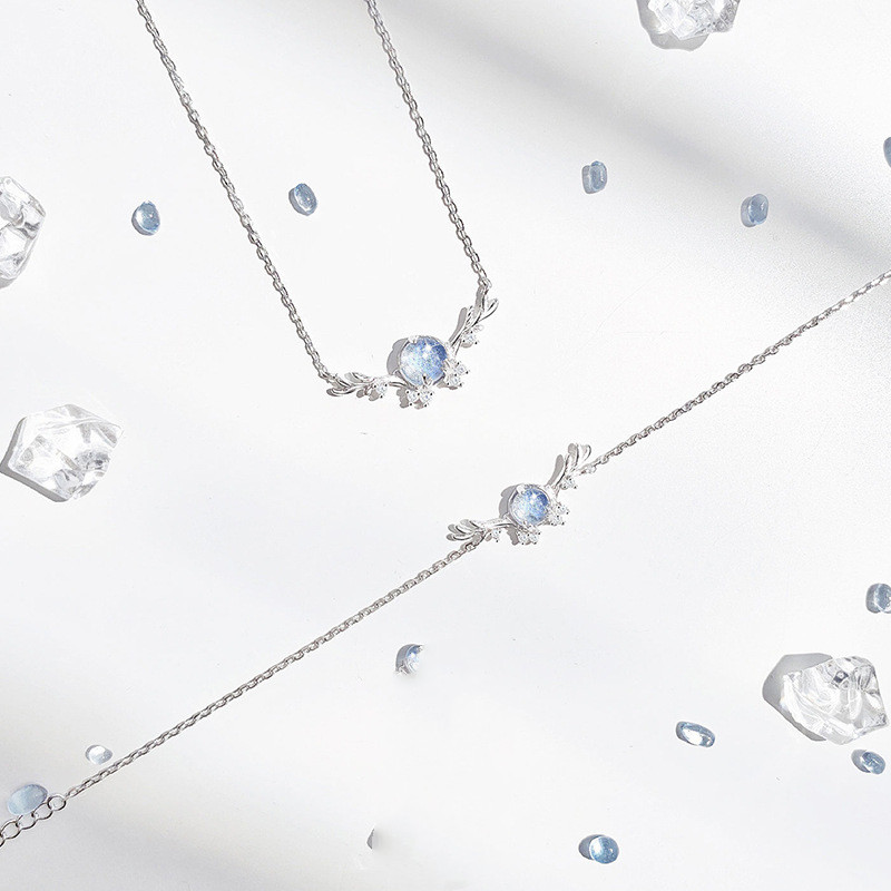 Simple Personality Clavicle Chain Deer Pendant 925 Sterling Silver Necklace