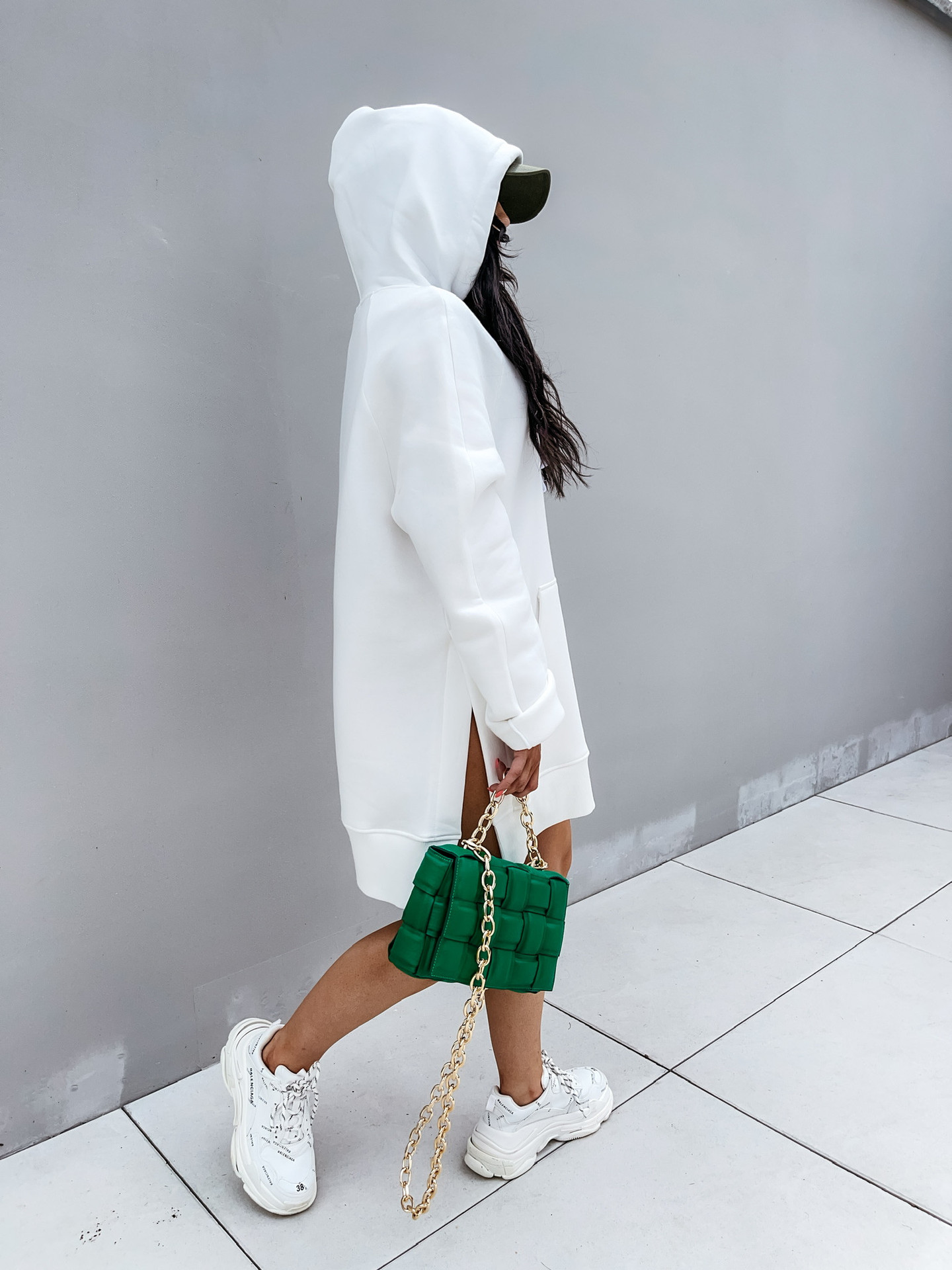 Long Sleeve Solid Color Pullover Hooded Drawstring Sweatshirt Women's