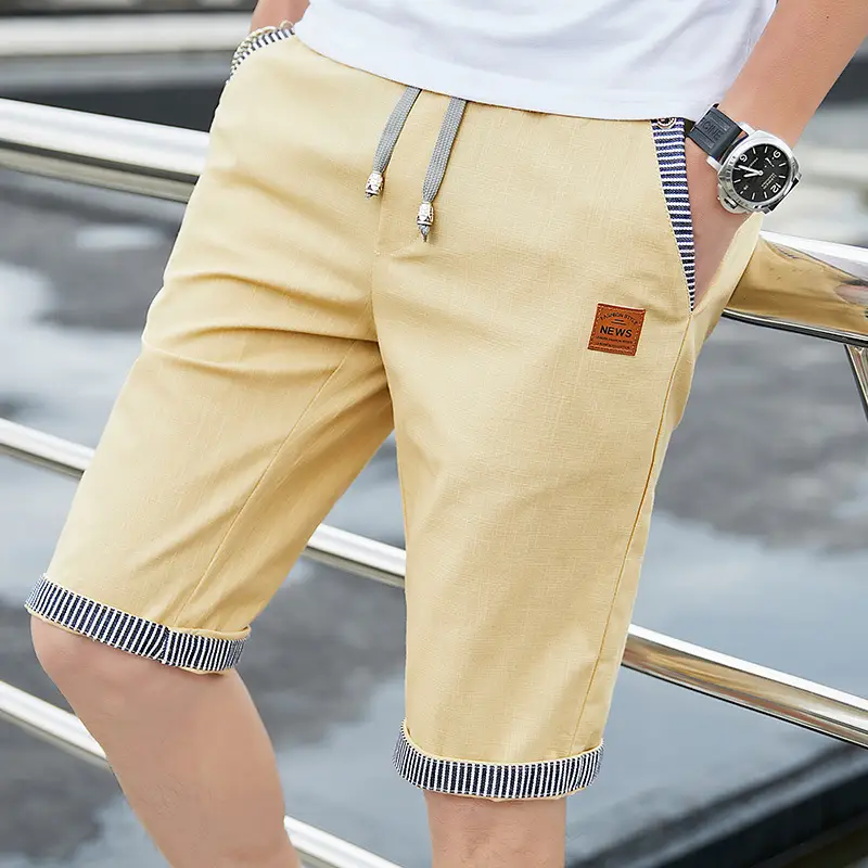 Men's Cotton And Linen Five-point Pants Pure Cotton Casual Shorts