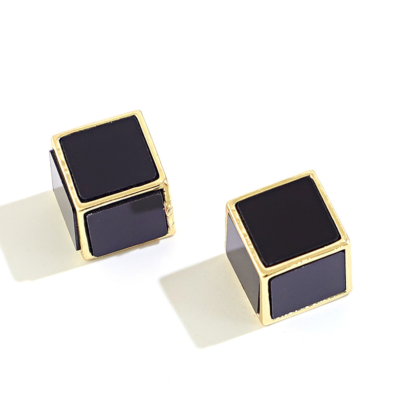 Dongdaemun Simple Geometric Square Small Stud Earrings