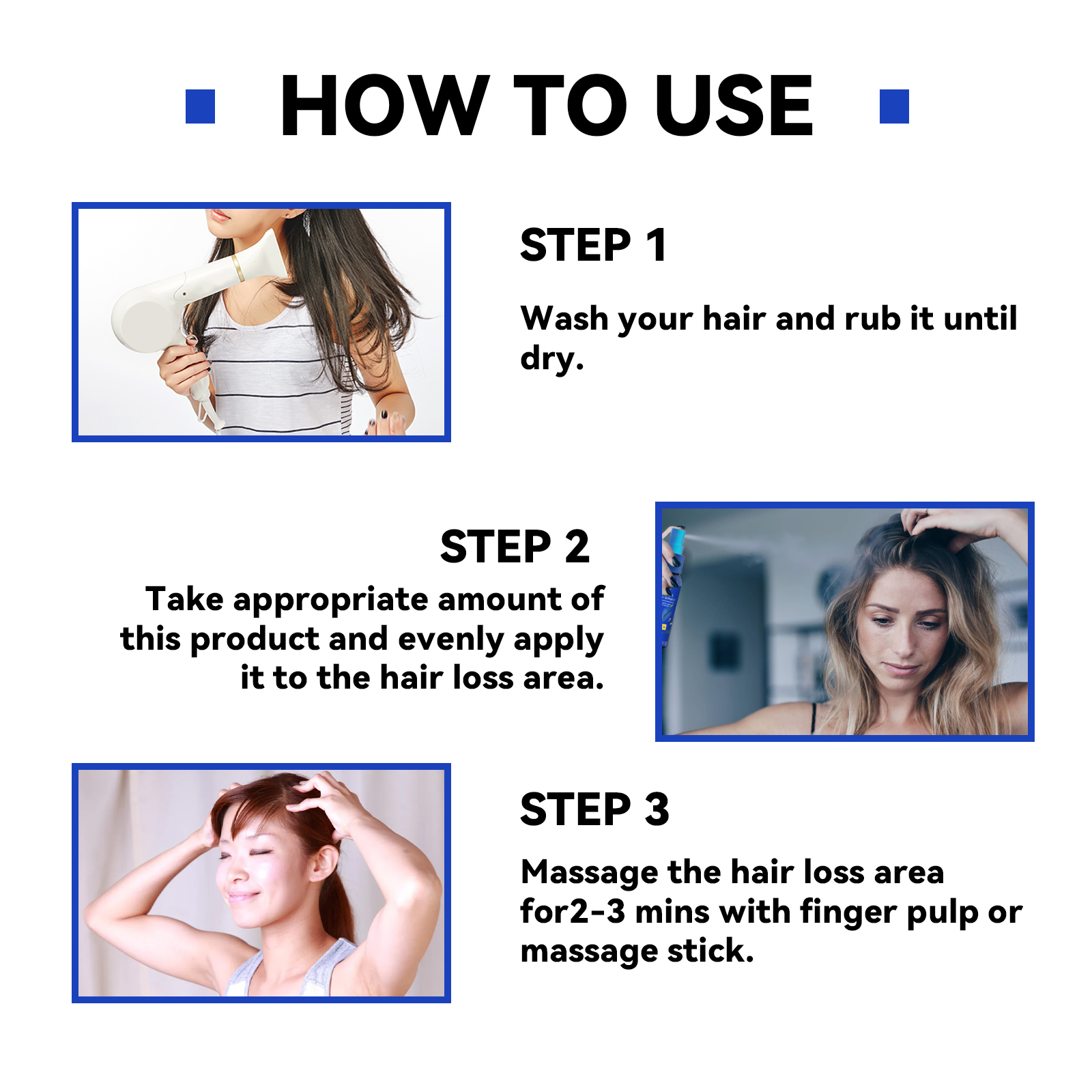 EELHOE Ginger Hair Thickening Spray, Scalp Massage Moisturizing Hair Care Nutrition Spray
