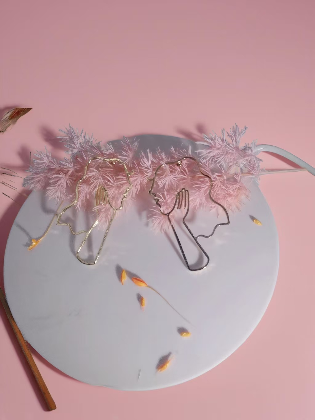 Abstract Couple Outline Drop Earrings - Jewelry & Watches