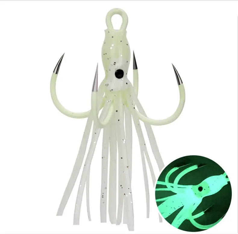 Luminous Octopus Four Hooks Without Barb