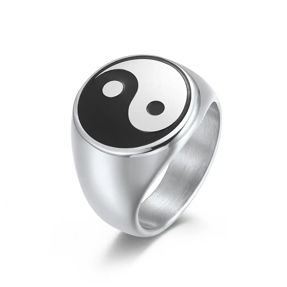 Taiji Eight Diagrams Titanium Steel Ring Stainless Steel Men's Thumb