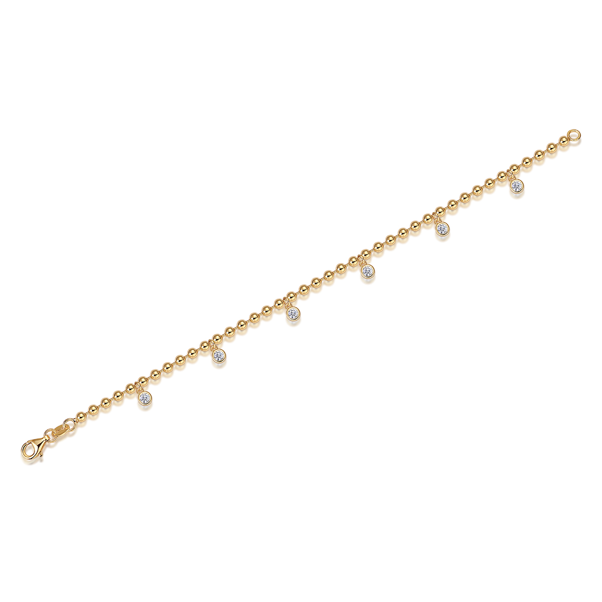 Set With Top-quality Moissanite, This Luxurious And Fashionable Light Luxury Trend Jewelry Silver Bracelet Is S925 Silver-plated With Gold