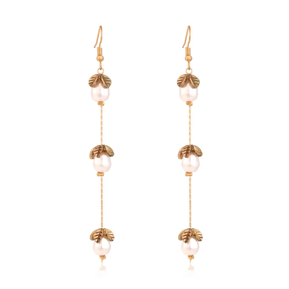 Women's Gold Copper Chain Tassel Earrings