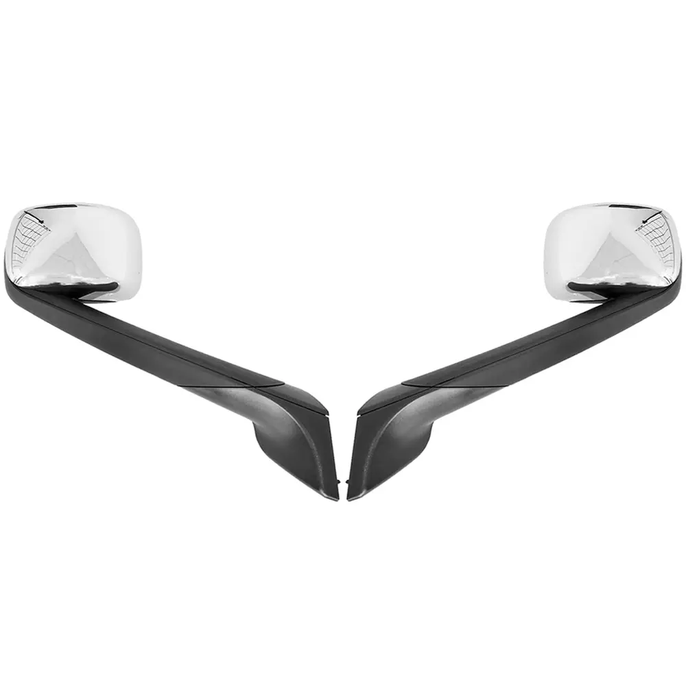 For Freightliner Cascadia 2018, Pair Chrome Heated Hood Mirror W,Turn Signal LED