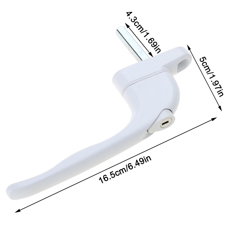 2x UPVC Universal Window Handle Inline Locking Espag Double
