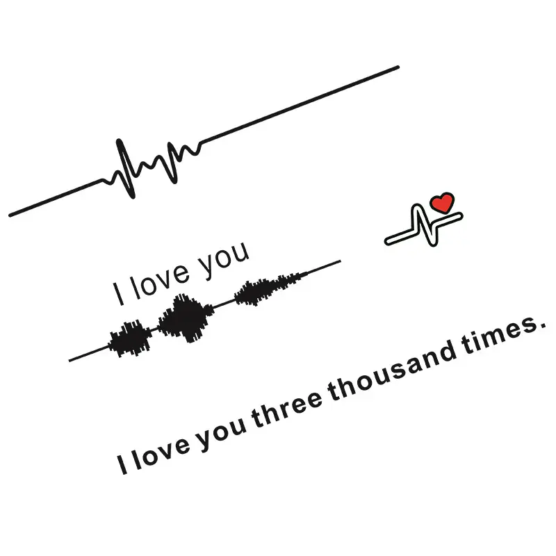 Car Electrocardiogram Creative Sound Wave Chart Sticker