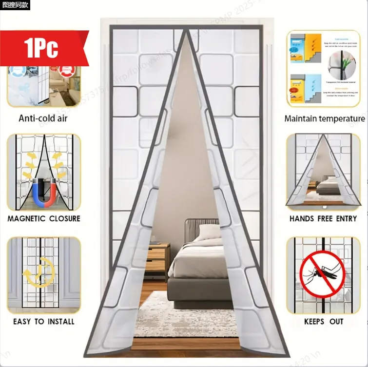 Magnetic Self-Closing EVA Thermal Insulation Door Curtain
