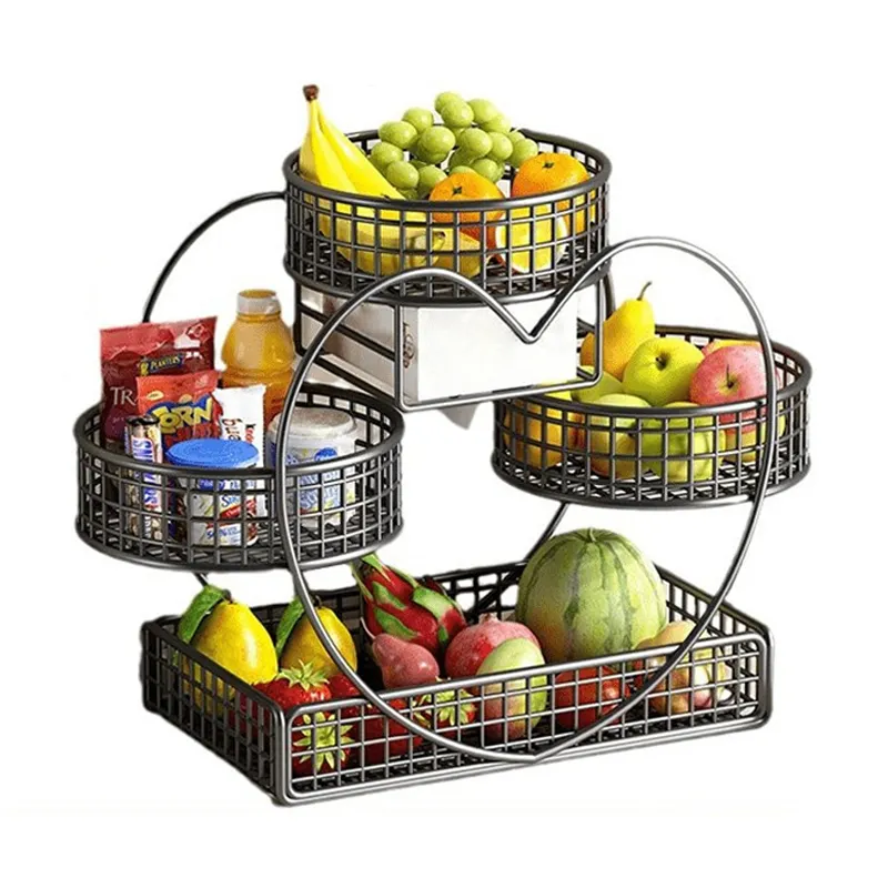 Heart Shaped 3 Tier Fruit Basket Metal