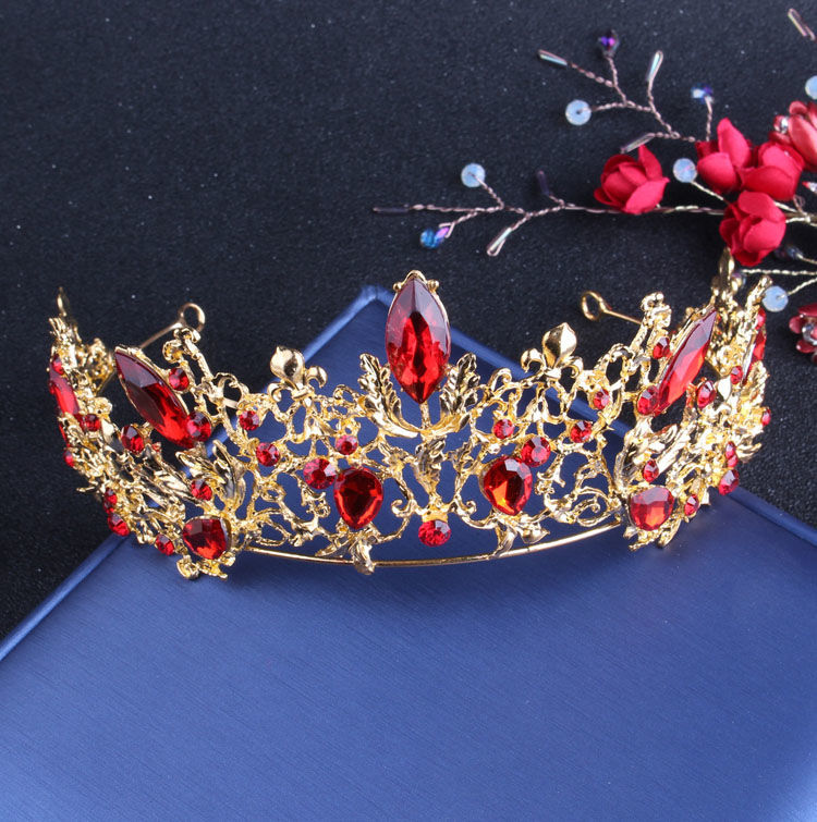 Bridal Wedding Accessories Crown Necklace Earrings Three-piece Set