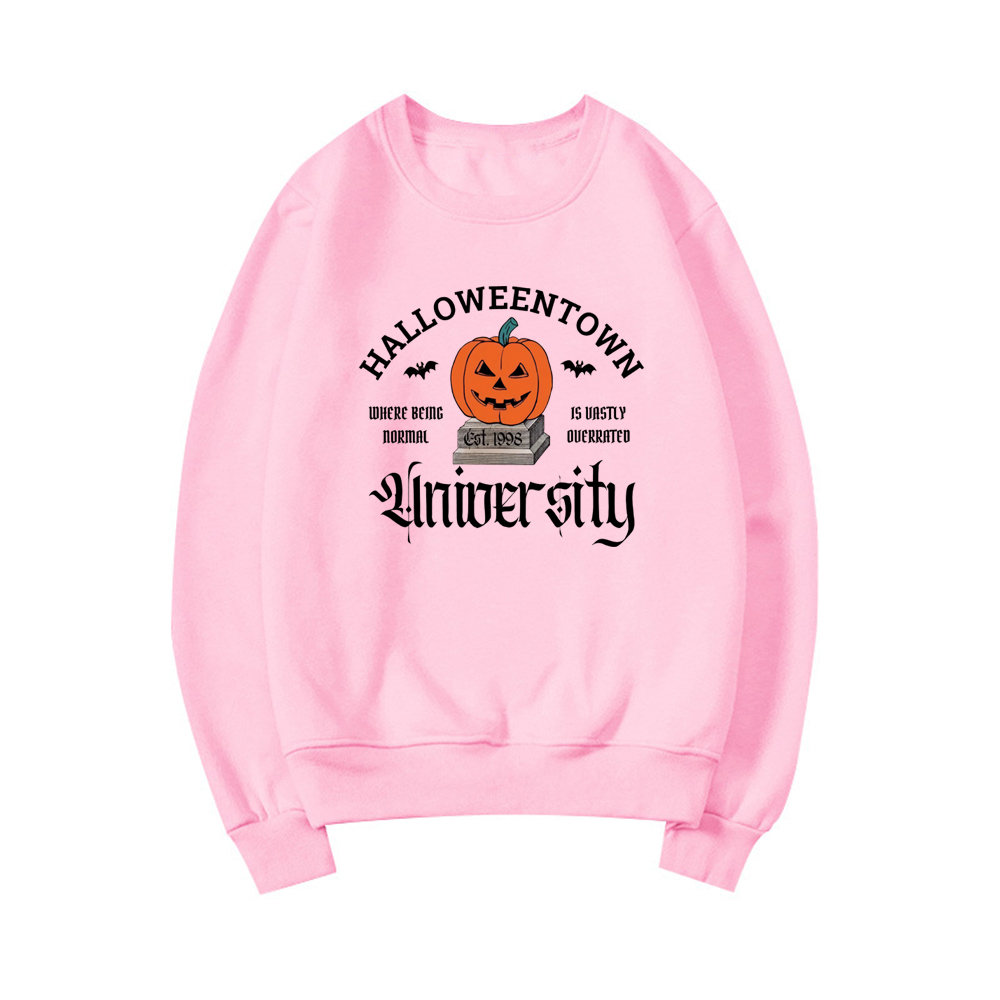 Women's Halloween Print Pumpkin Crew Neck Sweatshirt