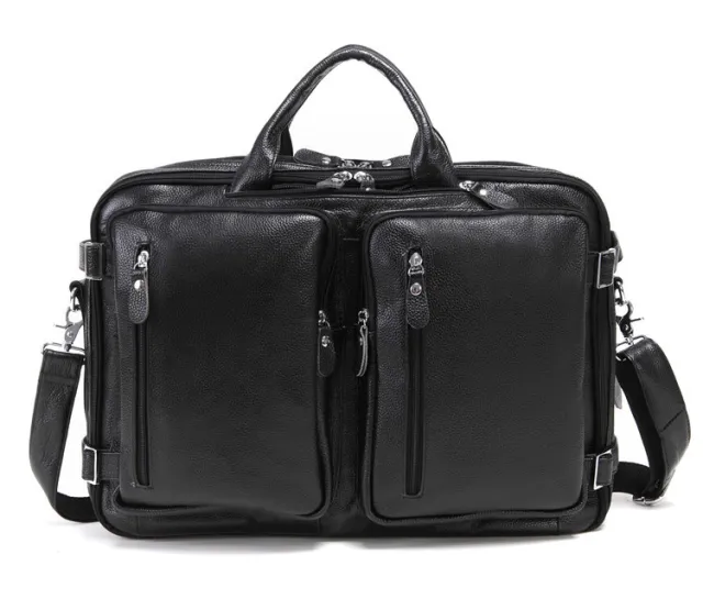 Multi Functional Leather Men's Handbag Black - Shop at LoveMi