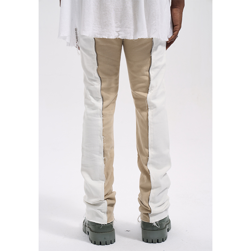 Men's Slight Raspberry Contrast Fringe Jeans