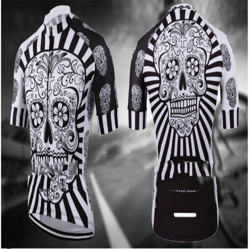 Outdoor Bicycle Cycling Clothing Summer Short Sleeve Cartoon Printed Skull Short-sleeved Cycling Outfit Cycling Clothing Suit