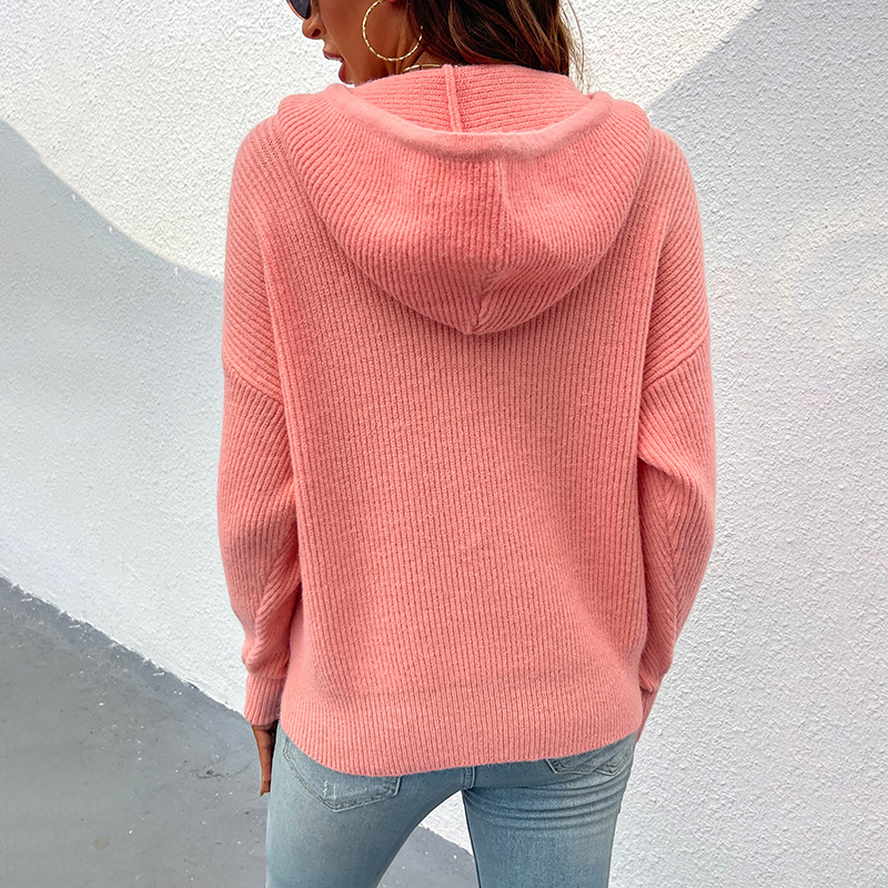 Title 6, Sweater Womens Solid Color Hooded Pocket Amazo...