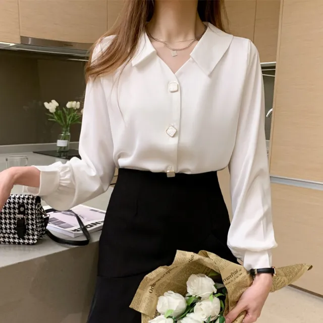 Women's New Fashion Chiffon Shirt White - Shop at LoveMi