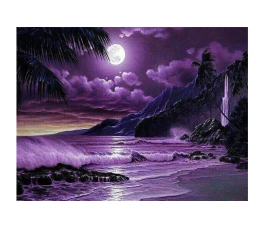 Moon Theme Diamond Painting Full 5D Embroidery Landscape Tree Mosaic Round - Shop at LoveMi
