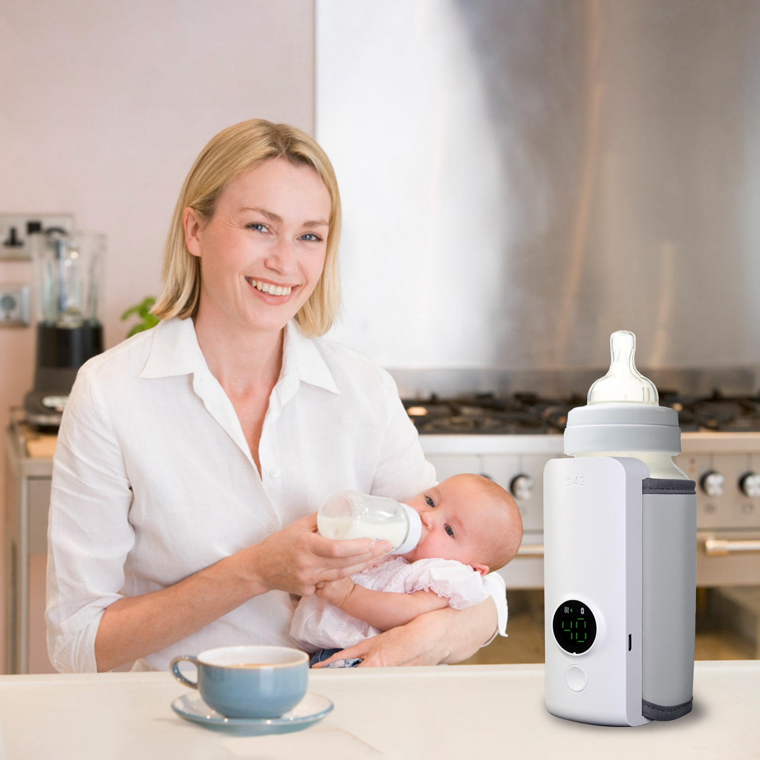 1Pc Portable Bottle Warmer Baby Milk Warmer Milk Formula Warmer For Travel With 6 Heating Levels USB Rechargeable Keep Milk Warm For 5 Hours No Bottle Included — foto 9