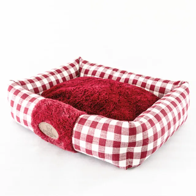 Home Fabric Plaid Square Cat Nest Wine Red - Shop at LoveMi