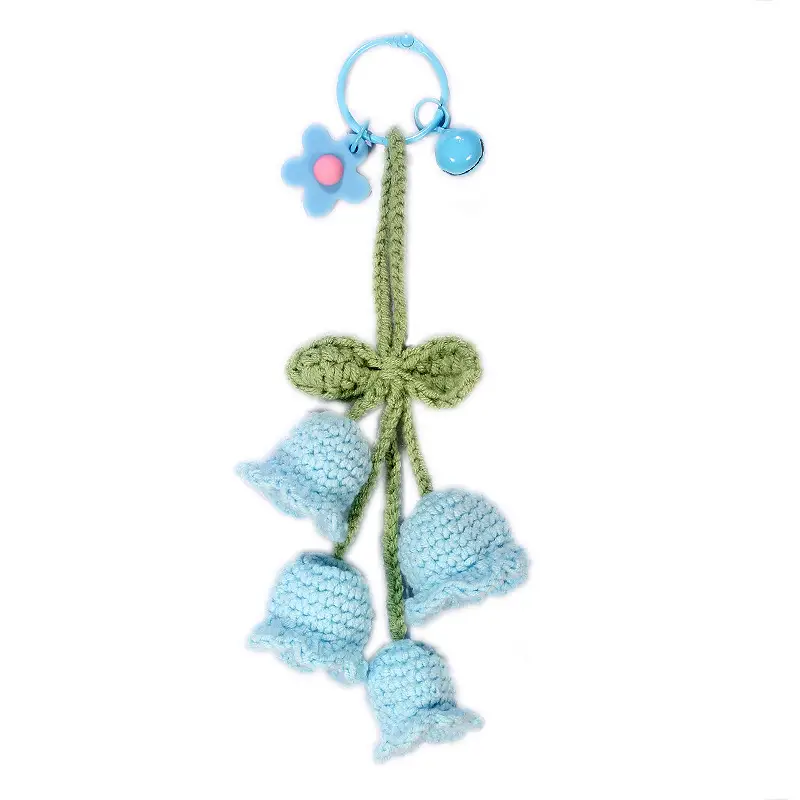 Hand-made Hook Braided Woolen Thread Lily Of The Valley Keychain