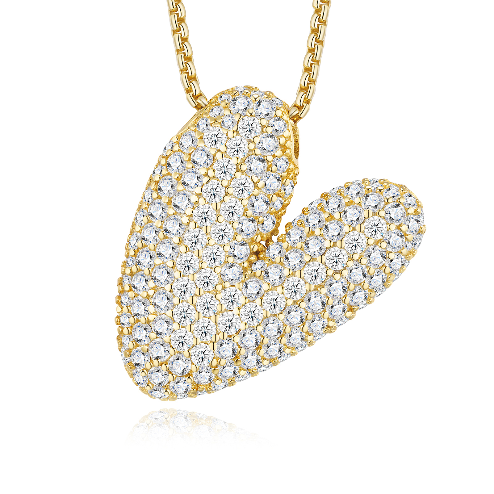 Gold Plated Bubble Letter Initial Necklace