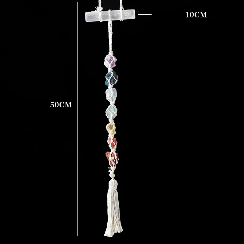 Natural Seven-color Crystal Rough Ore Gypsum Bar Car Hanger