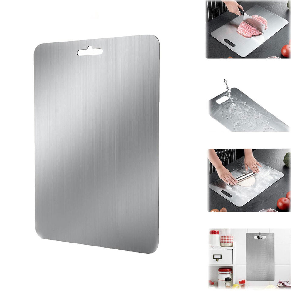 Cutting Board Double-Sided Stainless Steel Chopping Boards For Kitchen Camping 3