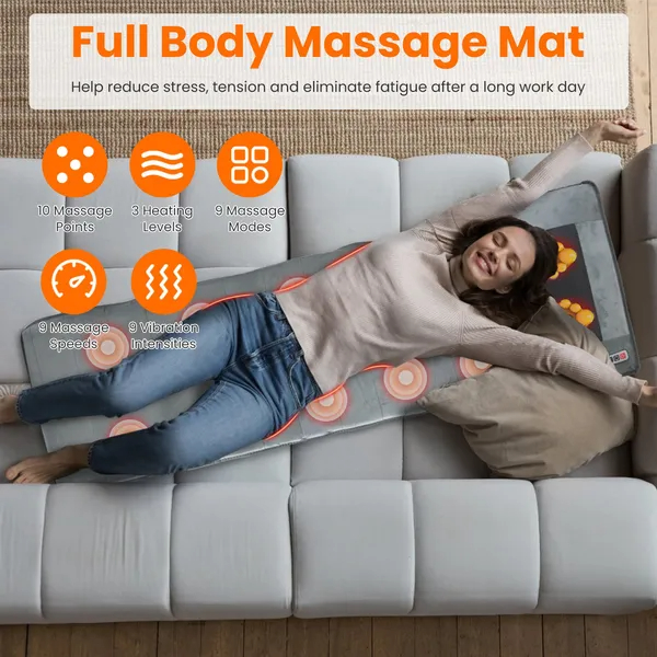 Full Body Electric Massage Mat with Heat Vibration Massage Pad β photo 4