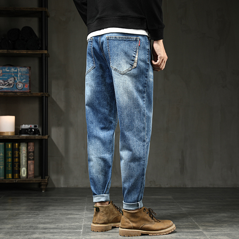 Title 3, Jeans Uomo Loose Plus Size Pantaloni Harem Elas...